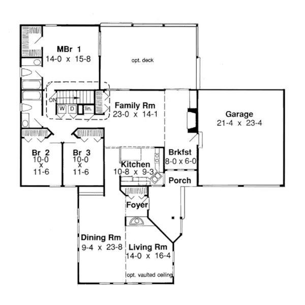 Ranch House Plan First Floor - Patina Ranch Home 038D-0618 - Shop House Plans and More