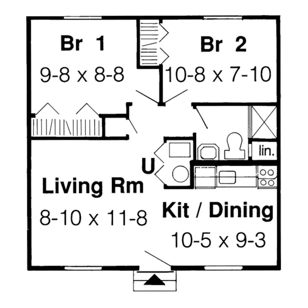 Cabin & Cottage House Plan First Floor - Edenbrook Cabin Home 038D-0619 - Search House Plans and More