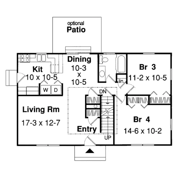 Cape Cod & New England House Plan First Floor - Austin Cape Cod Home 038D-0620 - Search House Plans and More