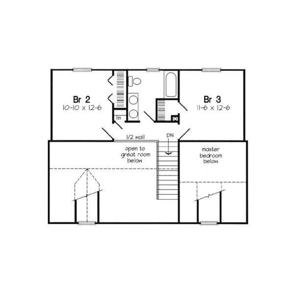 Cape Cod & New England House Plan Second Floor - Jordan Hill Cape Cod Style Home 038D-0626 - Search House Plans and More