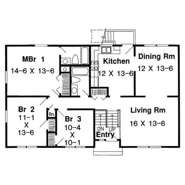 Traditional House Plan First Floor - Coatbridge Split-Level Home 038D-0629 - Search House Plans and More