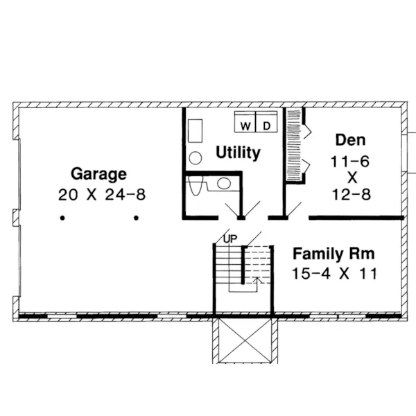 Traditional House Plan Lower Level Floor - Coatbridge Split-Level Home 038D-0629 - Search House Plans and More