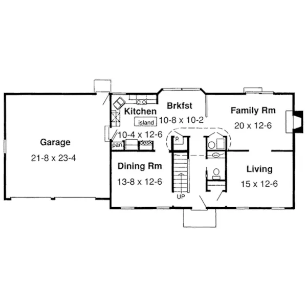 Greek Revival House Plan First Floor - Fairford Georgian Home 038D-0630 - Search House Plans and More