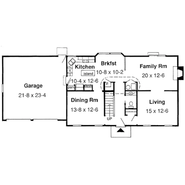 Colonial House Plan First Floor - Felicia Early American Home 038D-0631 - Search House Plans and More