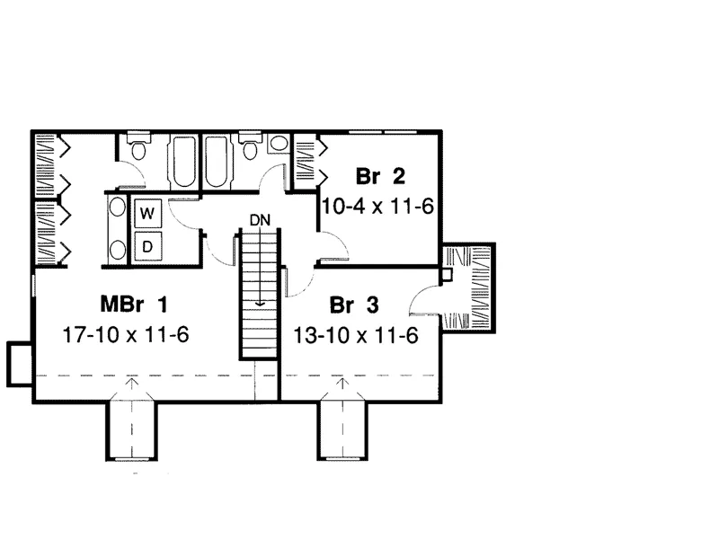 Farmhouse Plan Second Floor - Rainford Southern Country Home 038D-0632 - Shop House Plans and More