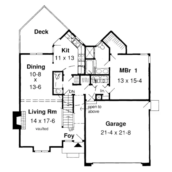 Cabin & Cottage House Plan First Floor - Radcliffe Woods Rustic Home 038D-0633 - Shop House Plans and More