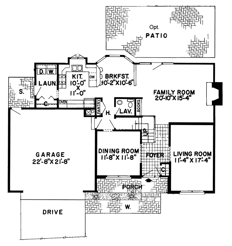 Country House Plan First Floor - Lynncrest Country Farmhouse 038D-0634 - Shop House Plans and More