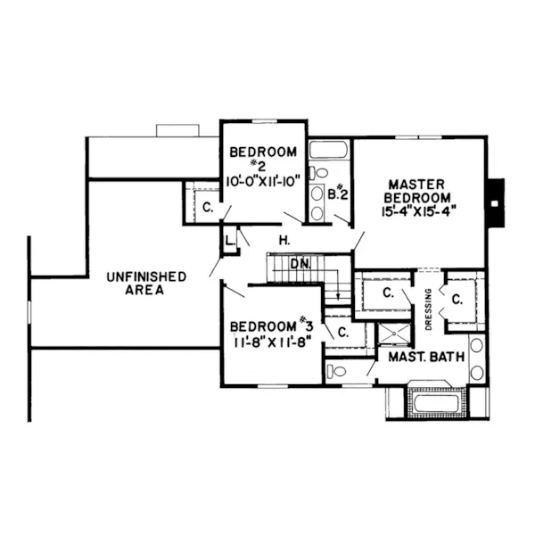 Farmhouse Plan Second Floor - Argonne Hill Country Home 038D-0635 - Search House Plans and More