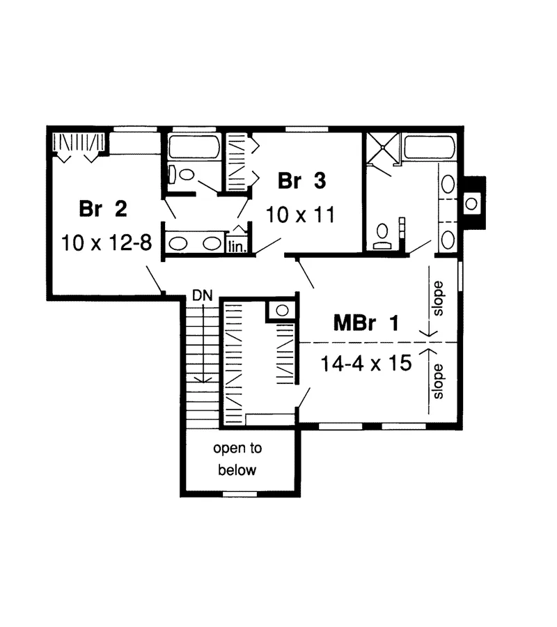 Traditional House Plan Second Floor - Huntwood Southern Home 038D-0636 - Search House Plans and More