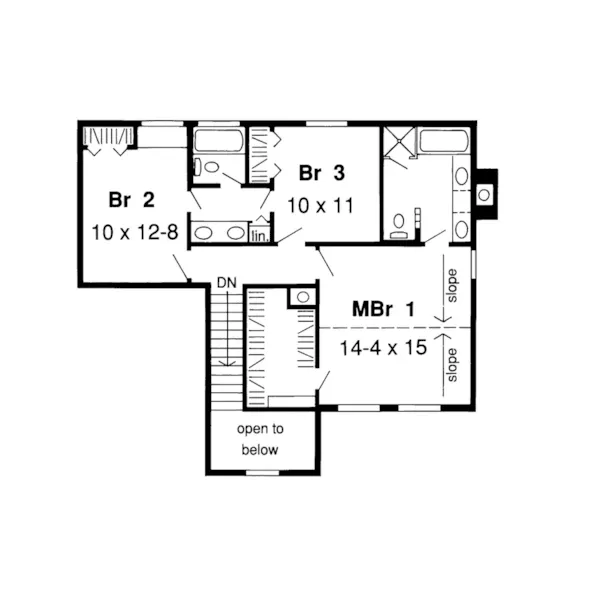 Modern House Plan Second Floor - Huntwood Southern Home 038D-0636 - Search House Plans and More