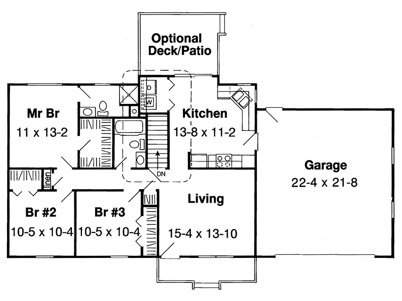 Ranch House Plan First Floor - Spring Crest Ranch Home 038D-0641 - Shop House Plans and More