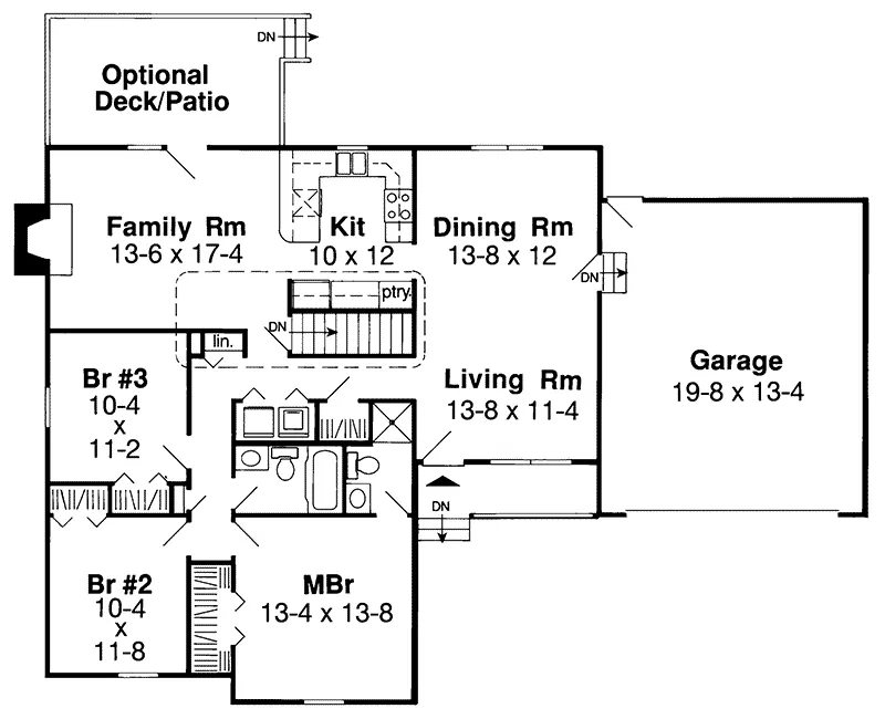 Ranch House Plan First Floor - Laceybrook Ranch Home 038D-0642 - Shop House Plans and More