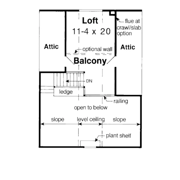 Vacation House Plan Second Floor - Elsinore Cove A-Frame Home 038D-0645 - Search House Plans and More