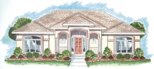 Traditional House Plan Front of Home - Osprey Tide Florida Style Home 038D-0646 - Shop House Plans and More
