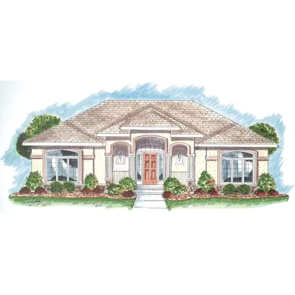 Traditional House Plan Front of Home - Osprey Tide Florida Style Home 038D-0646 - Shop House Plans and More