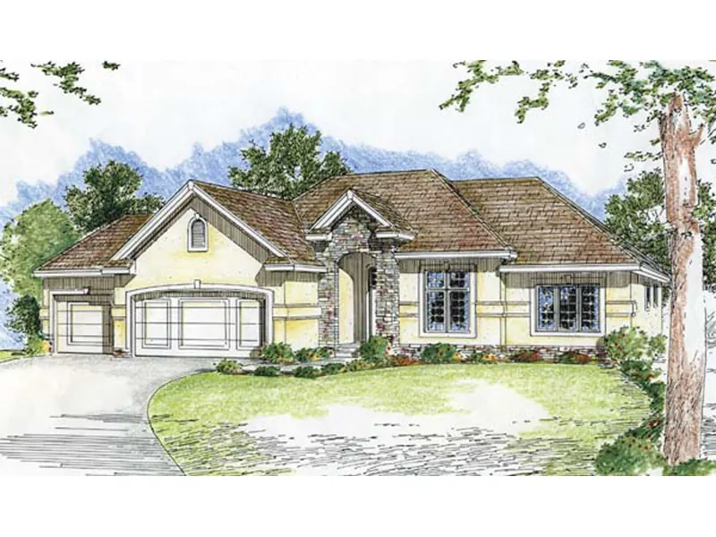 Modern House Plan Front Photo 01 - Harris Lane Traditional Ranch Home 038D-0647 - Search House Plans and More
