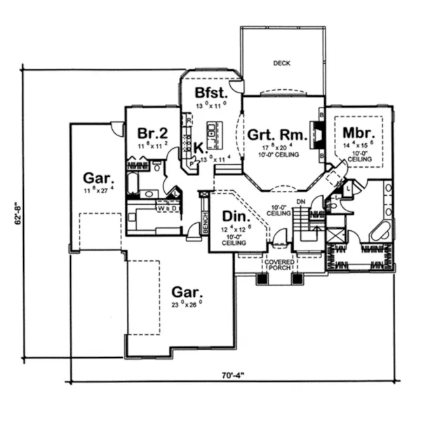 Ranch House Plan First Floor - Plummer Ranch Home 038D-0648 - Shop House Plans and More