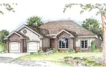 Traditional House Plan Front of Home - Joshlynn Mill Ranch Home 038D-0649 - Search House Plans and More