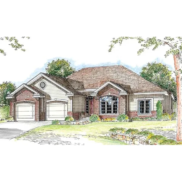 Country House Plan Front of Home - Joshlynn Mill Ranch Home 038D-0649 - Search House Plans and More