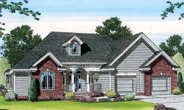 Modern House Plan Front of Home - Cleeve Traditional Ranch Home 038D-0651 - Search House Plans and More