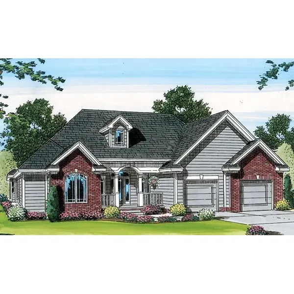 Arts & Crafts House Plan Front of Home - Cleeve Traditional Ranch Home 038D-0651 - Search House Plans and More