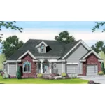 Ranch House Plan Front of House 038D-0651