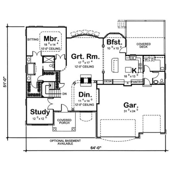 Modern House Plan First Floor - Bella Meadows Ranch Home 038D-0652 - Search House Plans and More