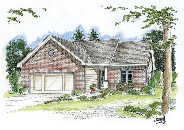 Southern House Plan Front of Home - Montague Ranch Home 038D-0653 - Shop House Plans and More