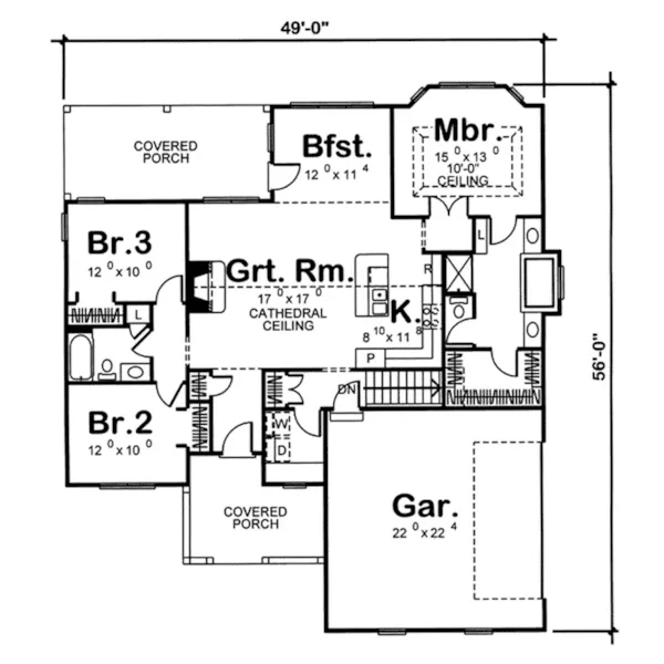 Country House Plan First Floor - Baymont Lane Country Home 038D-0655 - Search House Plans and More