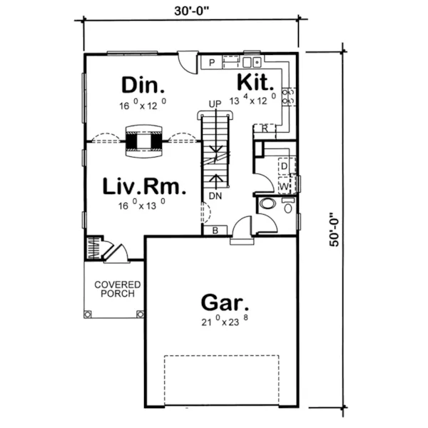 Southern House Plan First Floor - Teson Traditional Two-Story Home 038D-0657 - Shop House Plans and More