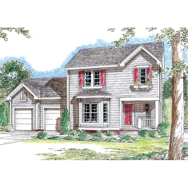 Country House Plan Front of Home - Silvia Springs Traditional Home 038D-0658 - Shop House Plans and More