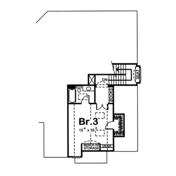 Modern House Plan Second Floor - Garson Traditional Ranch Home 038D-0659 - Search House Plans and More