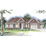 Ranch House Plan Front of Home - Wegman Traditional Home 038D-0661 - Shop House Plans and More