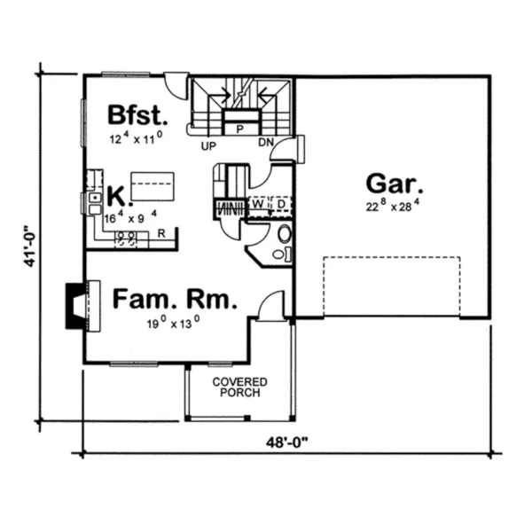 Traditional House Plan First Floor - Wickford Traditional Home 038D-0662 - Shop House Plans and More