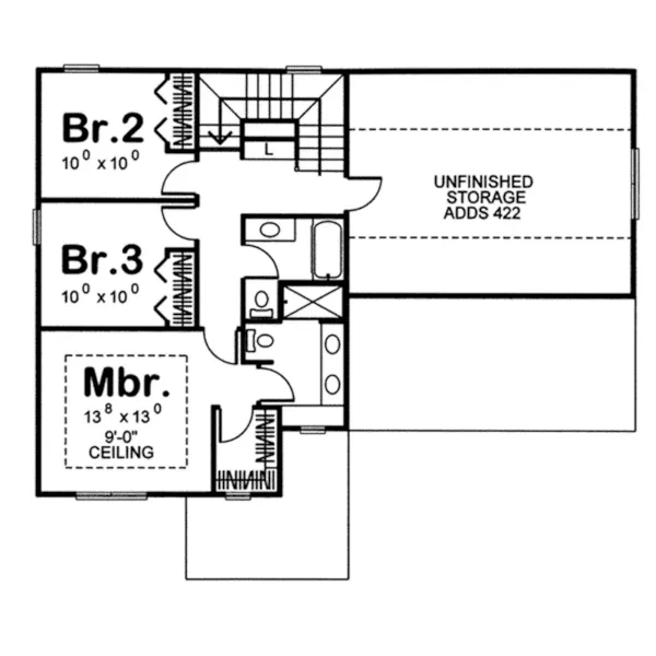 Traditional House Plan Second Floor - Wickford Traditional Home 038D-0662 - Shop House Plans and More