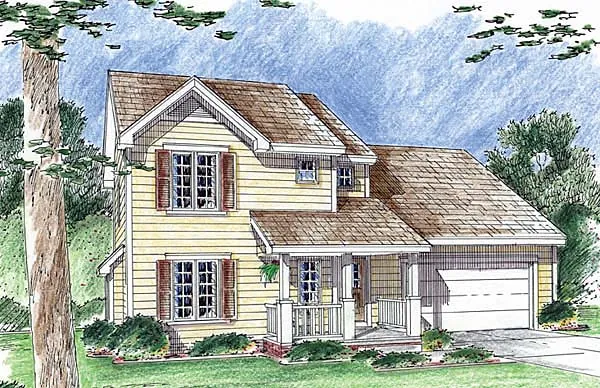 Southern House Plan Front of Home - Wickford Traditional Home 038D-0662 - Shop House Plans and More