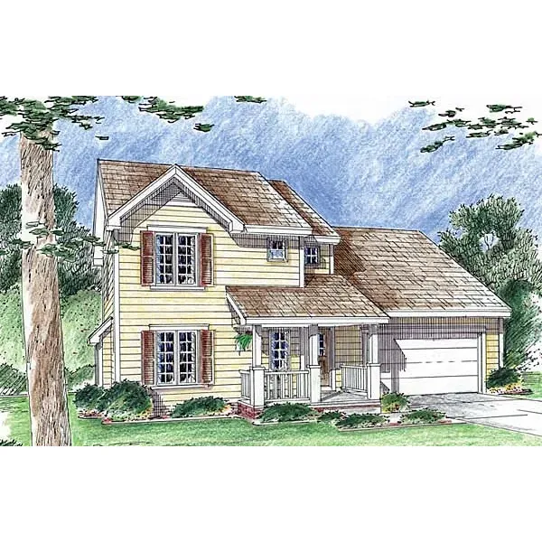 Traditional House Plan Front of Home - Wickford Traditional Home 038D-0662 - Shop House Plans and More