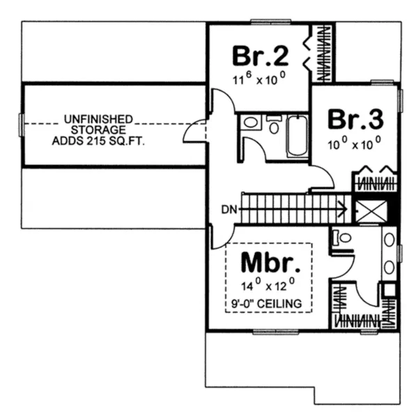 Country House Plan Second Floor - Alicia Country Farmhouse 038D-0663 - Search House Plans and More