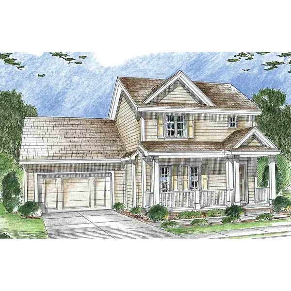 Country House Plan Front of Home - Alicia Country Farmhouse 038D-0663 - Search House Plans and More