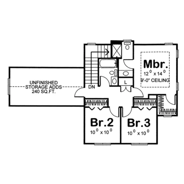 Southern House Plan Second Floor - Diedrick Traditional Home 038D-0664 - Search House Plans and More