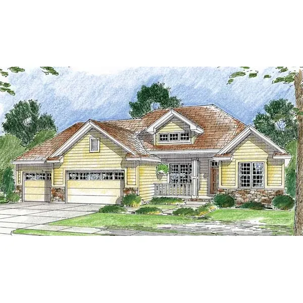 Southern House Plan Front of Home - Alex Grove Country Home 038D-0665 - Search House Plans and More