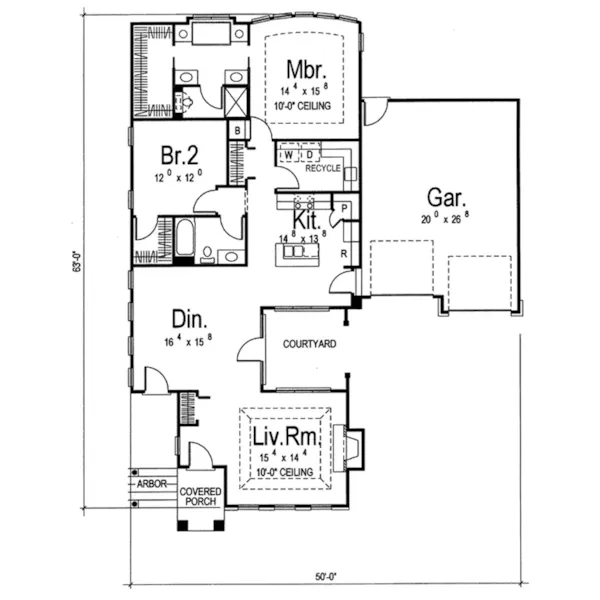 Modern House Plan First Floor - Wilcox Ranch Home 038D-0666 - Shop House Plans and More