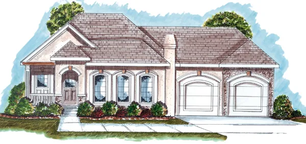 Southern House Plan Front of Home - Wilcox Ranch Home 038D-0666 - Shop House Plans and More
