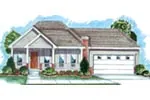 Ranch House Plan Front of Home - Ulmer Hill Country Home 038D-0667 - Shop House Plans and More