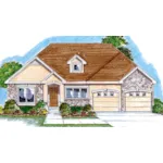 European House Plan Front of Home - Cole Ranch Home 038D-0669 - Search House Plans and More