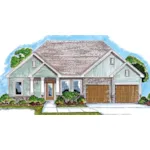 Arts & Crafts House Plan Front of Home - Becky Hill Ranch Home 038D-0671 - Search House Plans and More