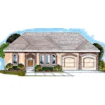 Southwestern House Plan Front of Home - Hebron Bay Sunbelt Home 038D-0672 - Search House Plans and More