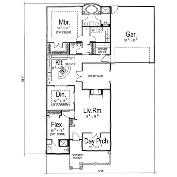 Traditional House Plan First Floor - Thorley Ranch Home 038D-0674 - Shop House Plans and More