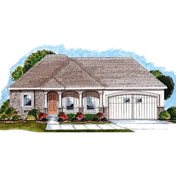 Traditional House Plan Front of Home - Thorley Ranch Home 038D-0674 - Shop House Plans and More