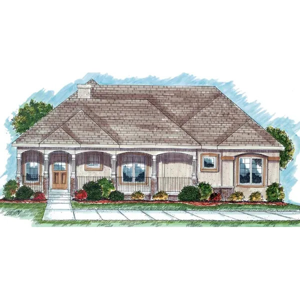 Traditional House Plan Front of Home - Adena Ranch Home 038D-0677 - Search House Plans and More